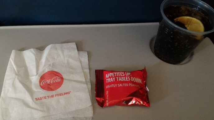 My complimentary meal on the 5 hour flight LAX-OGG. The price of flying for free. :)
