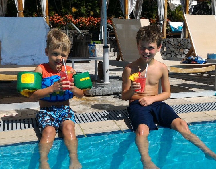 Boys by pool